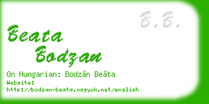 beata bodzan business card